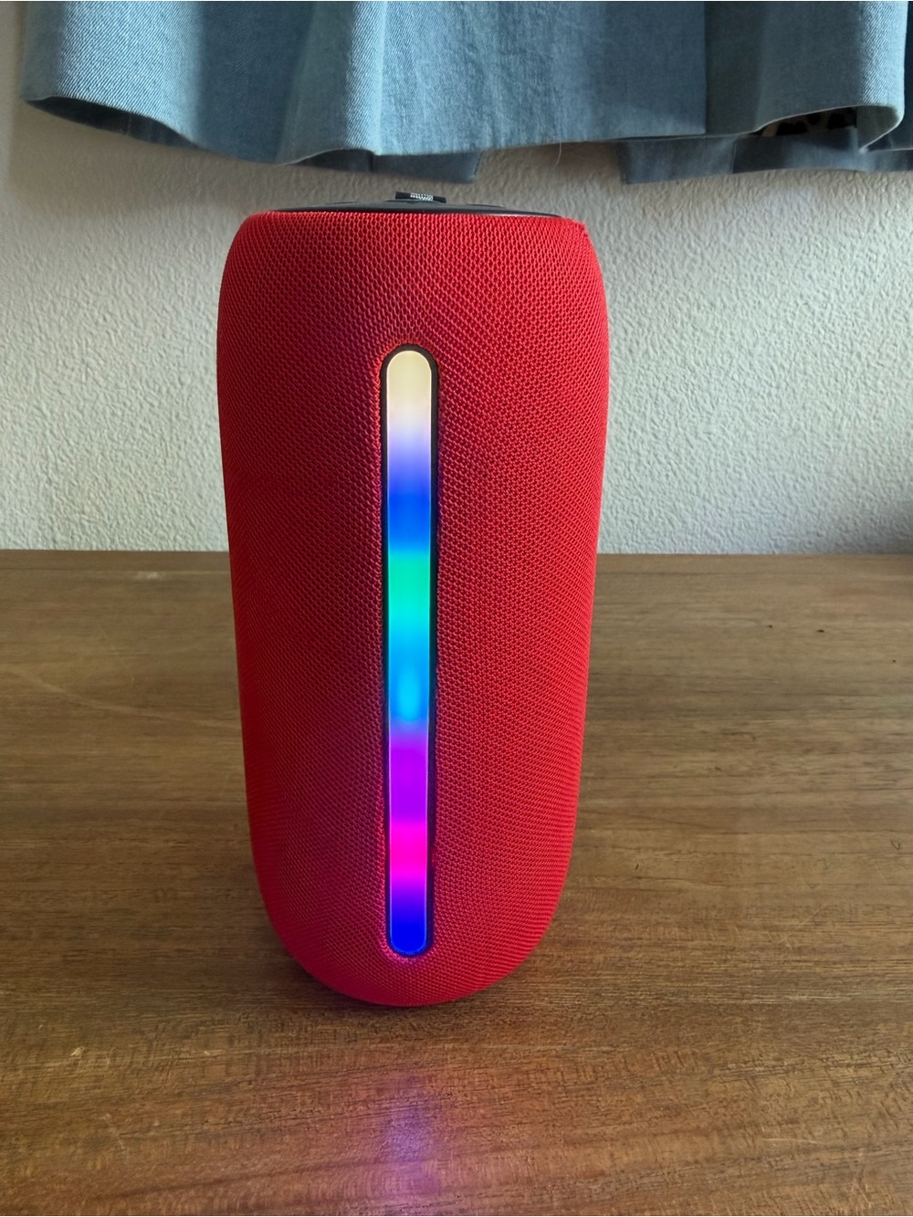 Portable Bluetooth Party Speaker with RGB Light Strip - Red